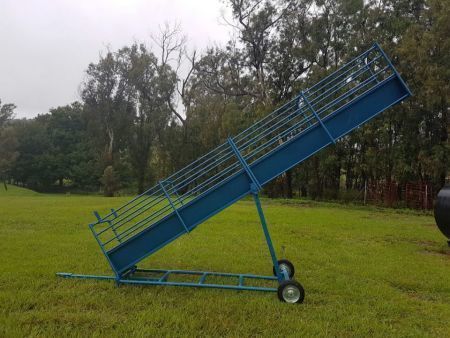 Sheep Loading Ramp with Wheelbarrow Wheels
